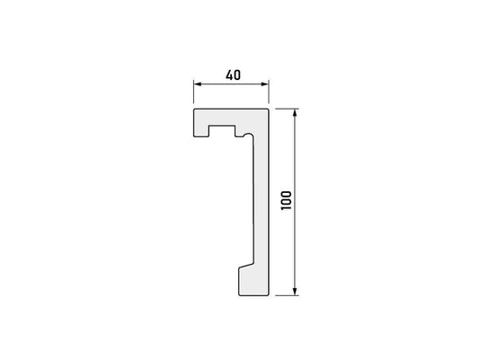 LK-01 dł. 2 mb Creativa listwa karniszowa – rysunek techniczny z wymiarami (archiwum sklepu)
