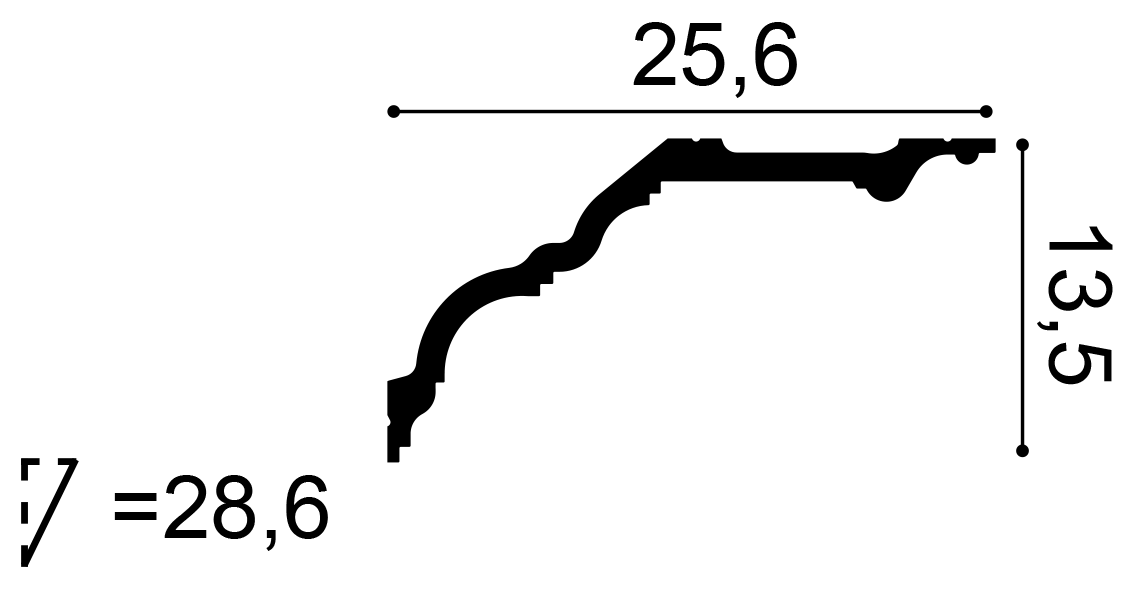 Rysunek techniczny przekroju C340 Orac Decor