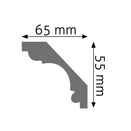 LGZ-02 Flex / LGZ-02 Creativa listwa sufitowa – rysunek techniczny z wymiarami (producent Creativa)