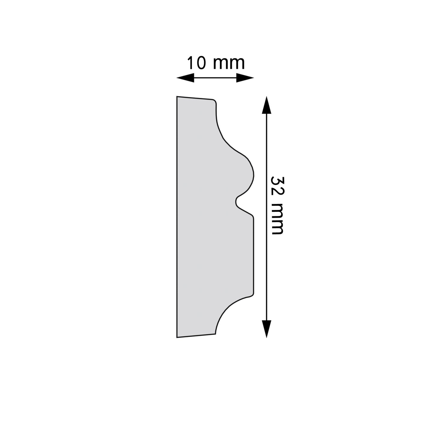 LPC-57F Creativa Listwa ścienna Flex 200 cm – rysunek techniczny