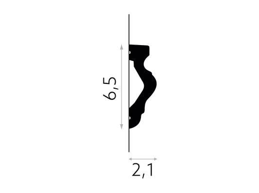 MD308F Mardom Decor listwa ścienna – rysunek techniczny z wymiarami (producent Mardom Decor)
