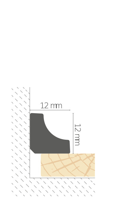 LMDF-09 Creativa Listwa przypodłogowa biała RAL 9003 220 cm – rysunek techniczny