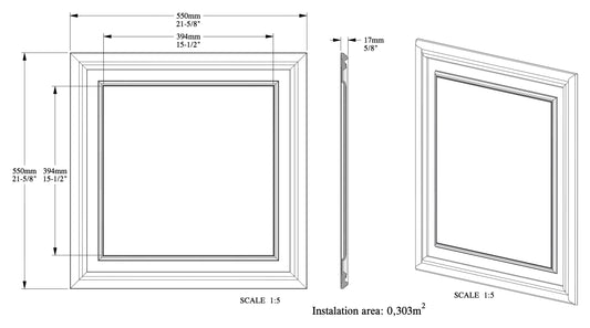 D503 Orac Decor panel drzwiowy – rysunek techniczny z wymiarami w mm (karta techniczna producenta Orac)