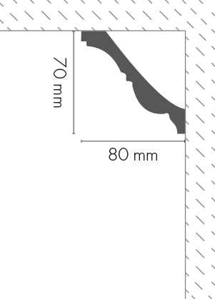 LGZ-04 Creativa Listwa sufitowa 240 cm – przekrój techniczny
