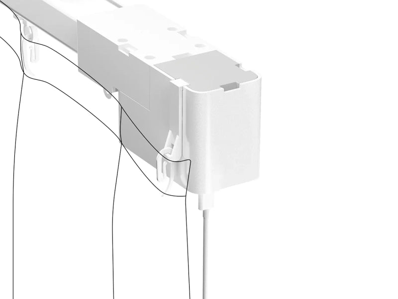 P35-45A1 Creativa Karnisz elektryczny 2,5 - 4,5 m z zasilaniem 12 V DC Wi-Fi z pilotem – rysunek techniczny