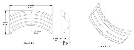 P4020A Orac Decor narożnik do listew – rysunek techniczny z wymiarami w mm (karta techniczna producenta Orac)