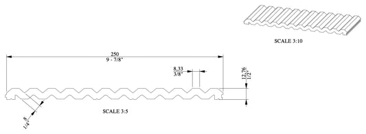 WX213F Orac Decor panel ścienny – rysunek techniczny z wymiarami w mm (karta techniczna producenta Orac)