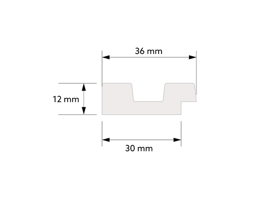 L0105L Mardom Decor zakończenie do lameli – rysunek techniczny z wymiarami (producent Mardom Decor)
