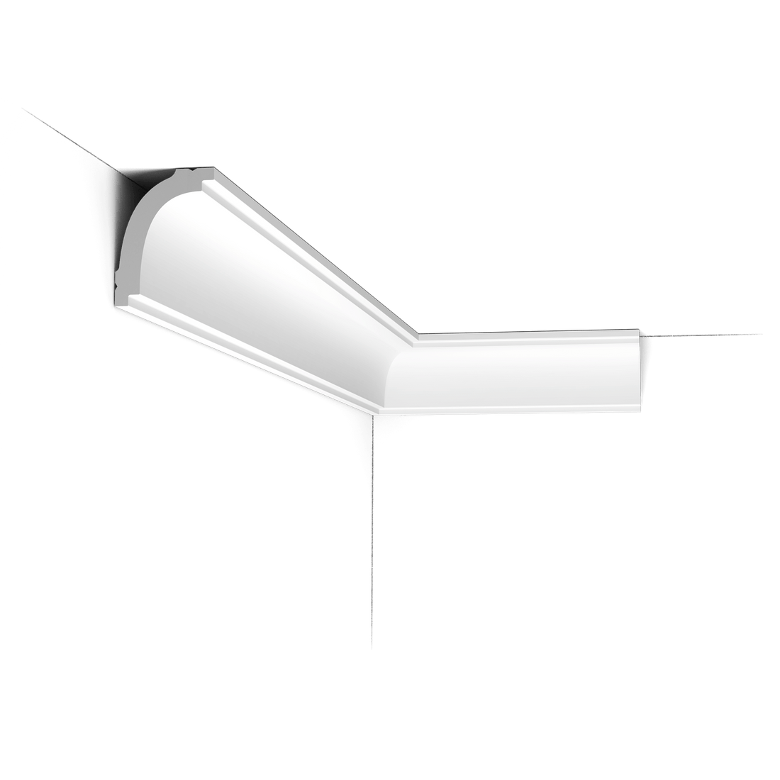 Prosta listwa sufitowa Orac Decor CB523N o wysokości 5,9 cm – biały profil przysufitowy w przekroju