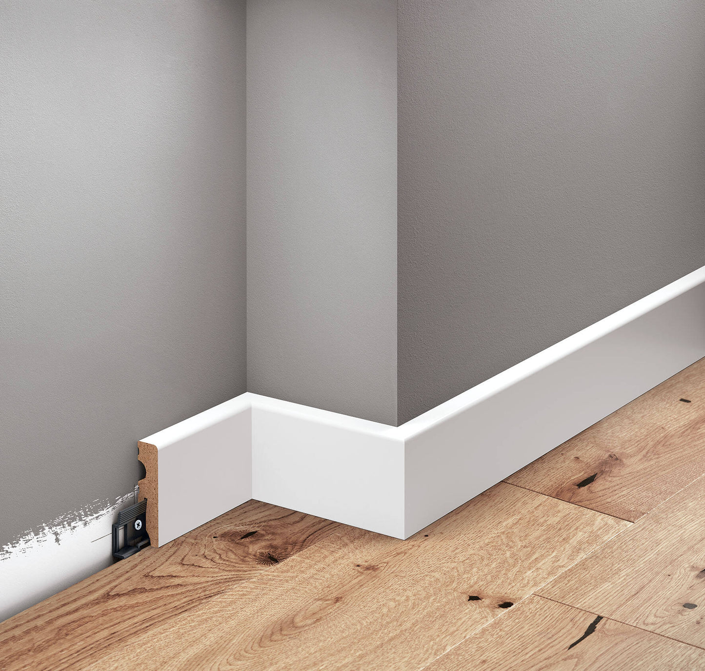 LMDF-01 Creativa Listwa przypodłogowa biała RAL 9003 220 cm