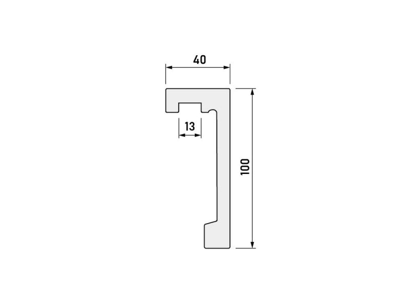 LK-01 CZARNA Creativa Listwa karniszowa czarna 244 cm – rysunek techniczny