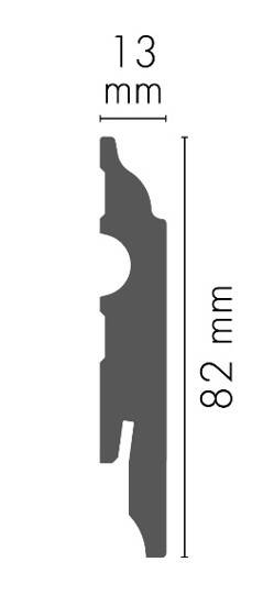 LMDF-05M Creativa Listwa przypodłogowa biała RAL 9003 220 cm – kształt profilu, zdjęcie 2