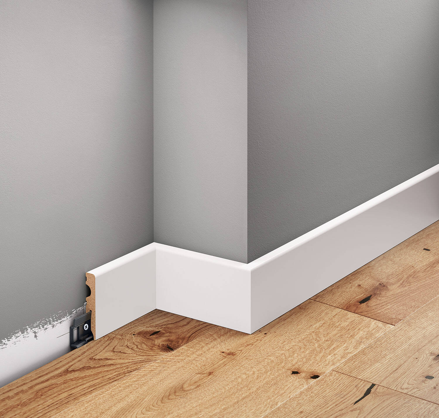 LMDF-02 Creativa Listwa przypodłogowa biała RAL 9003 220 cm