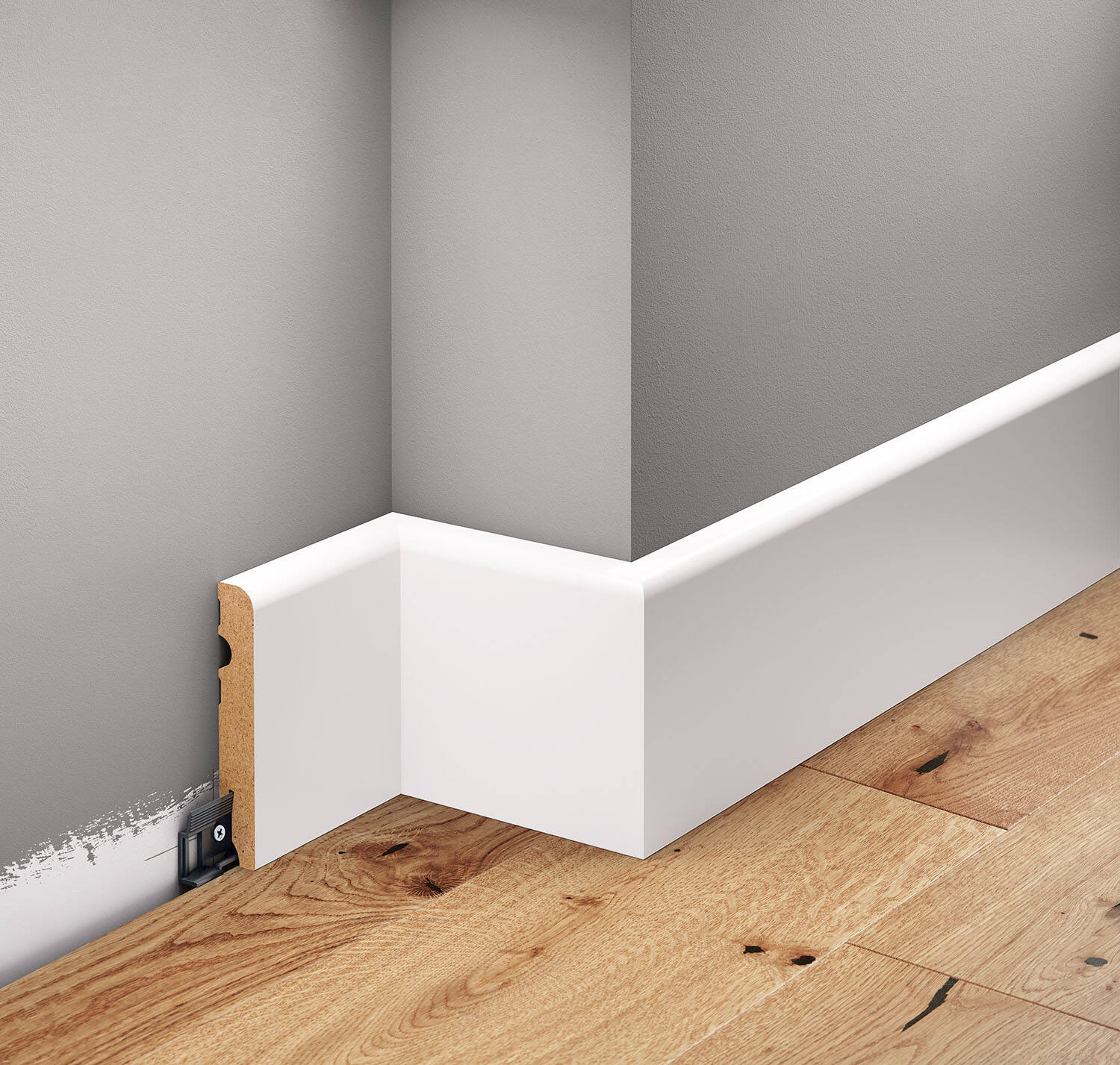LMDF-07 Creativa Listwa przypodłogowa biała RAL 9003 220 cm