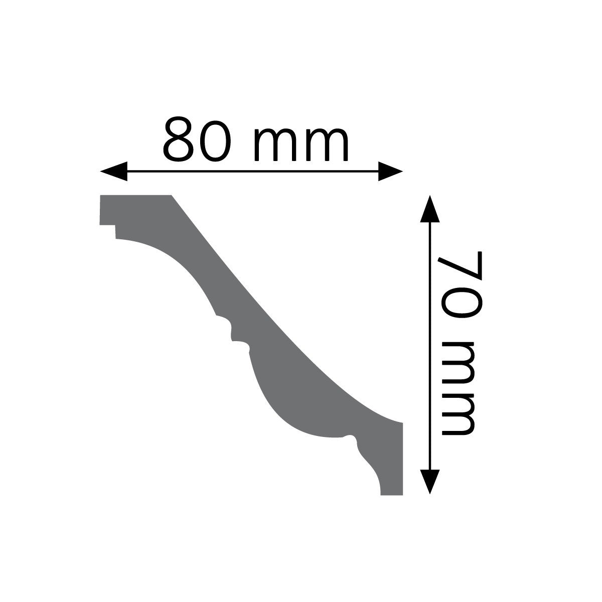 LGZ-04 Creativa Listwa sufitowa 240 cm – przekrój techniczny