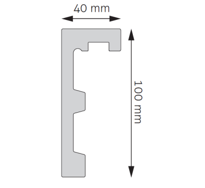 LK-01 CZARNA Creativa Listwa karniszowa czarna 244 cm – rysunek techniczny