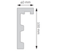 LK-01 CZARNA Creativa Listwa karniszowa czarna 244 cm – rysunek techniczny