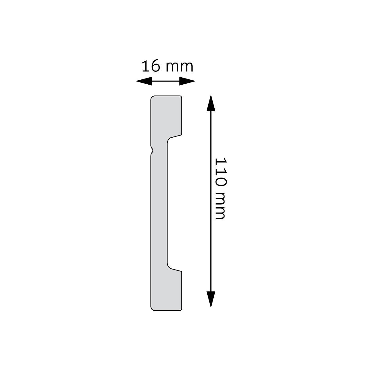 LPC-20SREBRNA / LPC-20A / LPC-20I / LPC-20M / LPC-20 Czarna / LPC-20 / LPC-20 F Creativa listwa przypodłogowa – rysunek techniczny z wymiarami (producent Creativa)