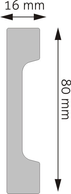 LPC-28SREBRNA Creativa listwa przypodłogowa – rysunek techniczny z wymiarami (producent Creativa)