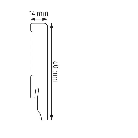 LPCD-51-376 Creativa Listwa przypodłogowa 220 cm – rysunek techniczny