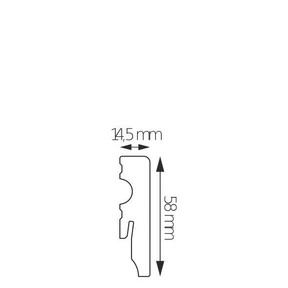 LMDF-01 Creativa Listwa przypodłogowa biała RAL 9003 220 cm – zdjęcie 3