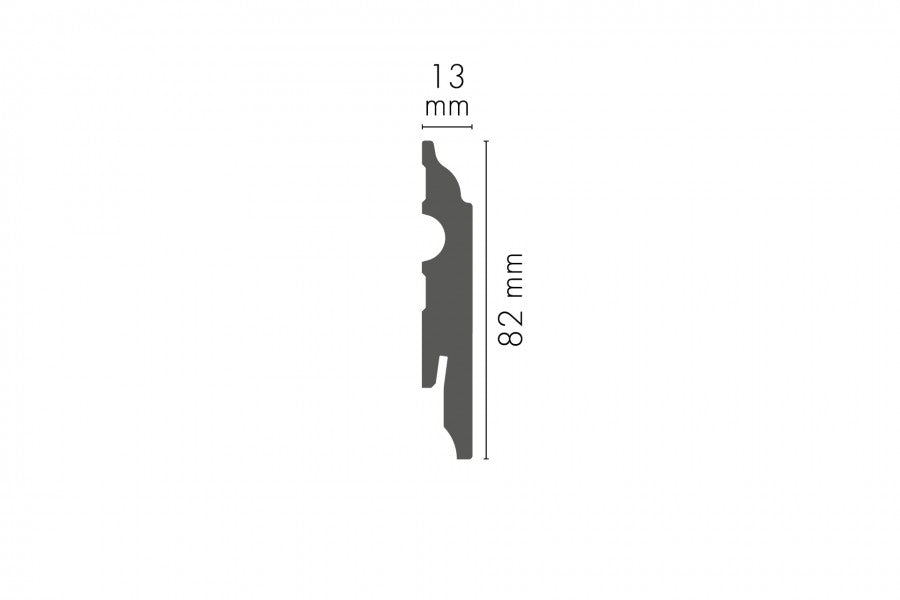 LMDF-05MC Creativa Listwa przypodłogowa czarna RAL 9005 220 cm – rysunek techniczny