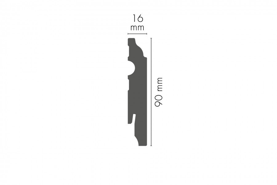 LMDF-06MC Creativa Listwa przypodłogowa czarna RAL 9005 220 cm – rysunek techniczny