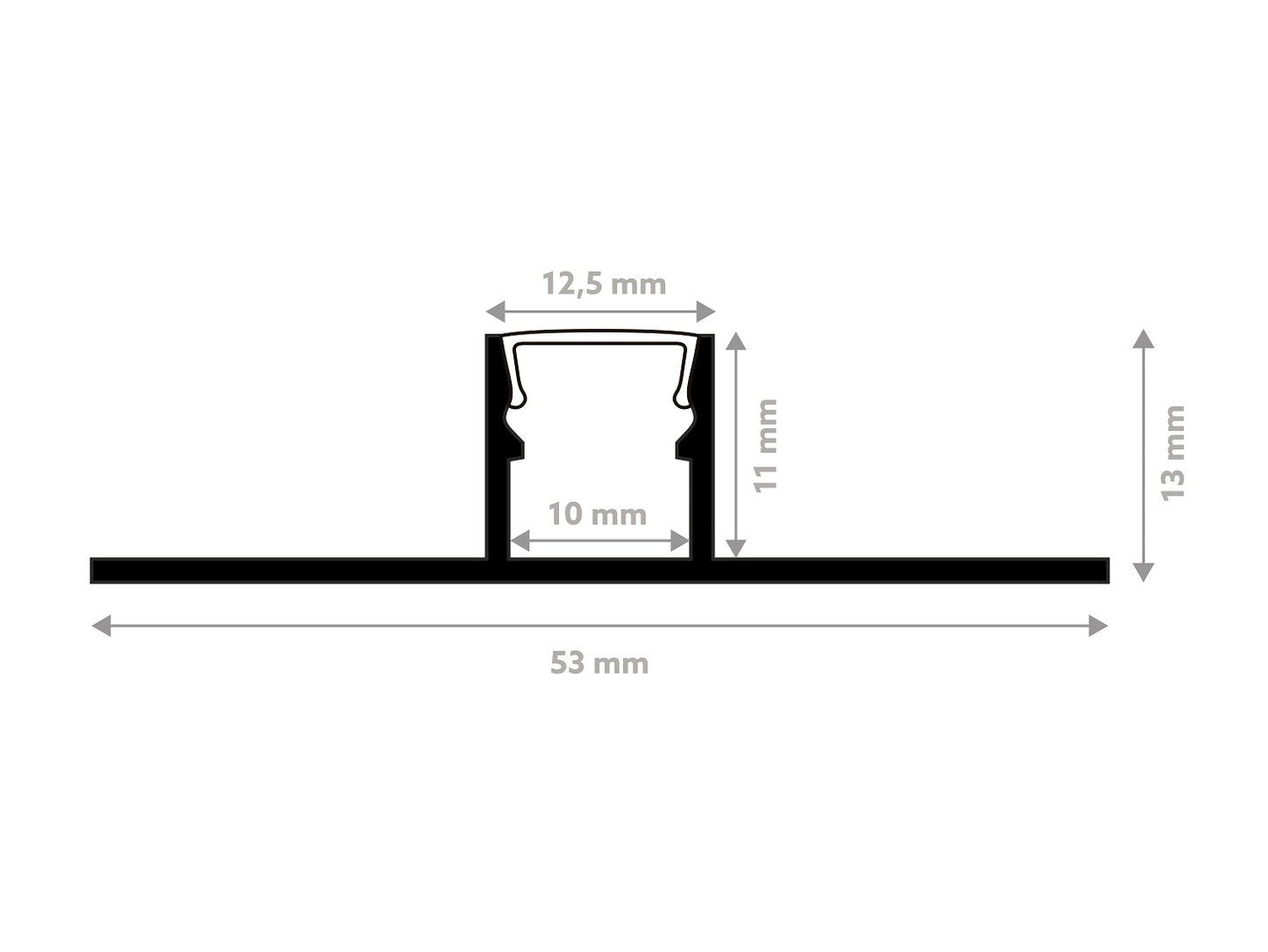 Profil LED LLP1 Mardom Decor – wymiary (producent)