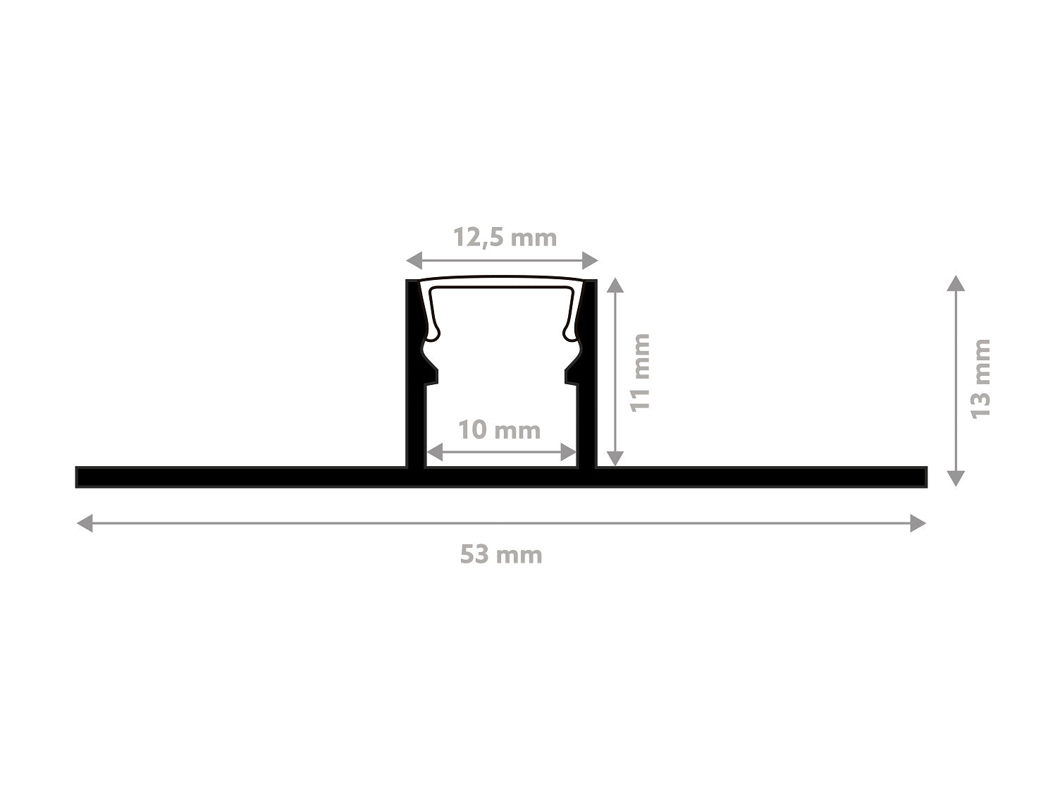 Profil LED LLP1 Mardom Decor – wymiary (producent)