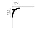 QL011 Mardom Decor listwa sufitowa – rysunek techniczny: wysokość 12,3 cm, głębokość 9,5 cm (producent Mardom Decor)