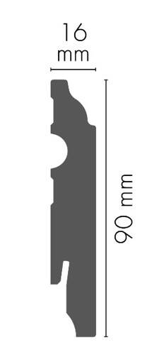 LMDF-06M Creativa Listwa przypodłogowa biała RAL 9003 220 cm – kształt profilu, zdjęcie 2