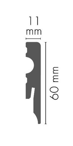LMDF-02M Creativa Listwa przypodłogowa biała RAL 9003 220 cm – kształt profilu, zdjęcie 2