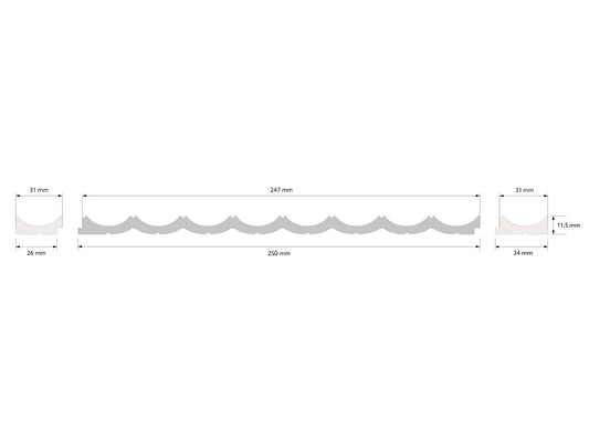 WP002RP Mardom Decor zakończenie panelu ściennego – rysunek techniczny (producent Mardom Decor)
