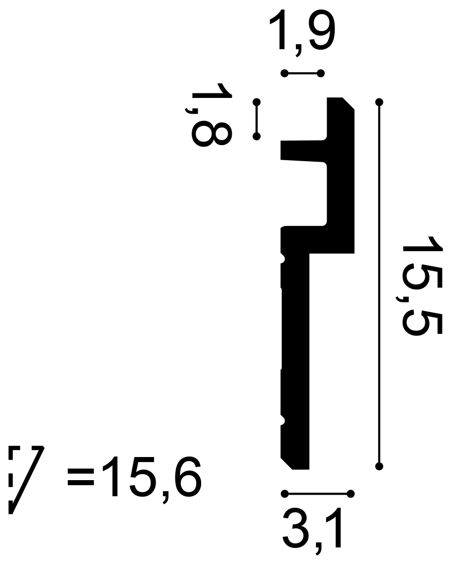 Rysunek techniczny przekroju C395 Orac Decor