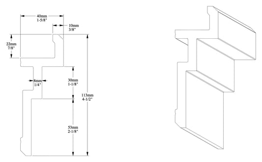 CX196 Orac Decor listwa sufitowa – rysunek techniczny z wymiarami w mm (karta techniczna producenta Orac)