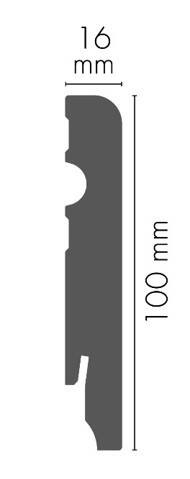 LMDF-07M Creativa Listwa przypodłogowa biała RAL 9003 220 cm – kształt profilu, zdjęcie 2