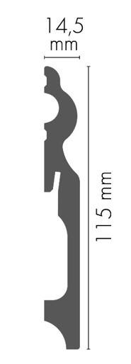 LMDF-08M Creativa Listwa przypodłogowa biała RAL 9003 220 cm – kształt profilu, zdjęcie 2
