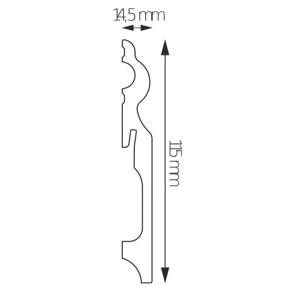 LMDF-08 Creativa Listwa przypodłogowa biała RAL 9003 220 cm – zdjęcie 3