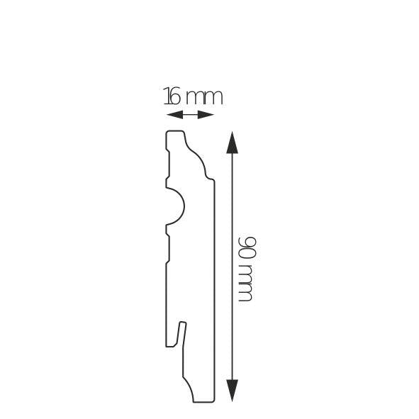 LMDF-06 Creativa Listwa przypodłogowa biała RAL 9003 220 cm – zdjęcie 3