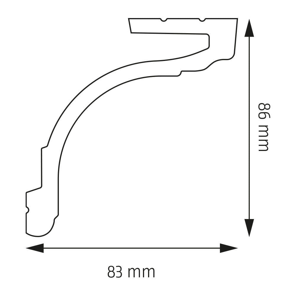 LK-05 dł. 3 mb Creativa Listwa karniszowa 300 cm – kształt profilu, zdjęcie 5