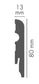 LMDF-03M Creativa Listwa przypodłogowa biała RAL 9003 220 cm – kształt profilu, zdjęcie 2