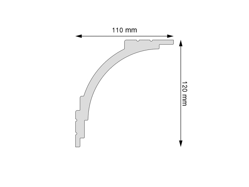 LK-06 Creativa Listwa karniszowa 244 cm – rysunek techniczny