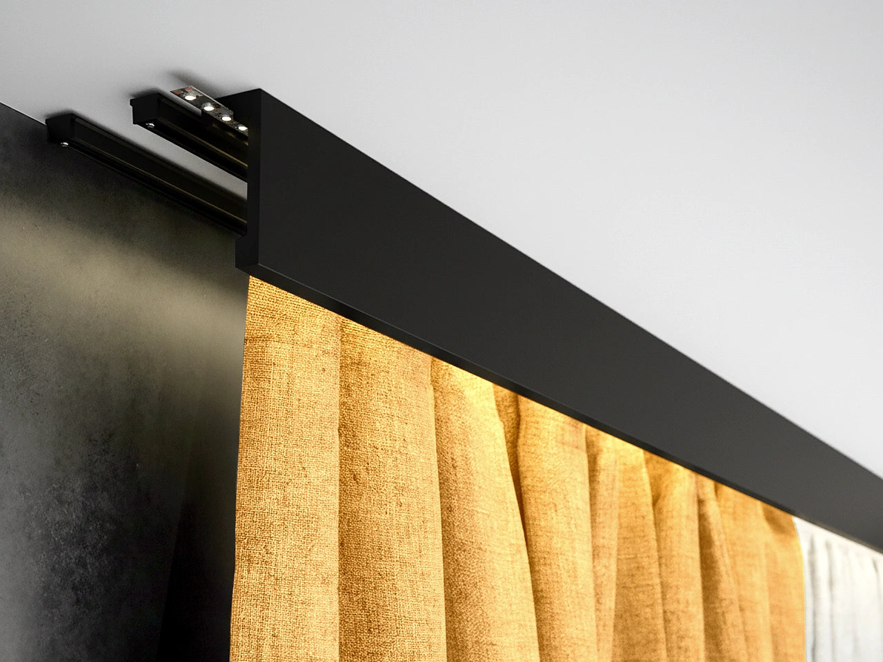 LK-01 CZARNA Creativa Listwa karniszowa czarna 244 cm
