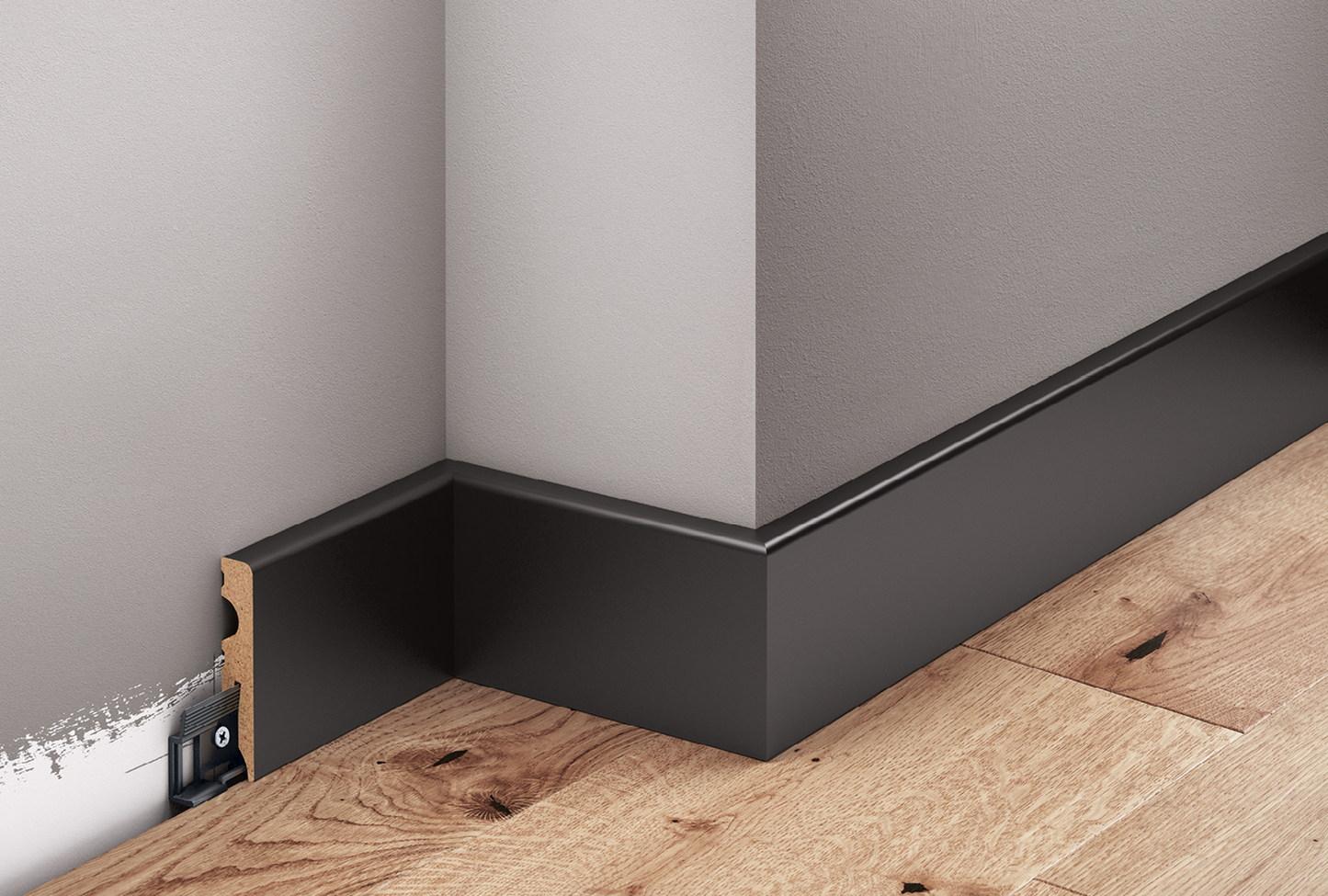 LMDF-02MC Creativa Listwa przypodłogowa czarna RAL 9005 220 cm – zdjęcie 2