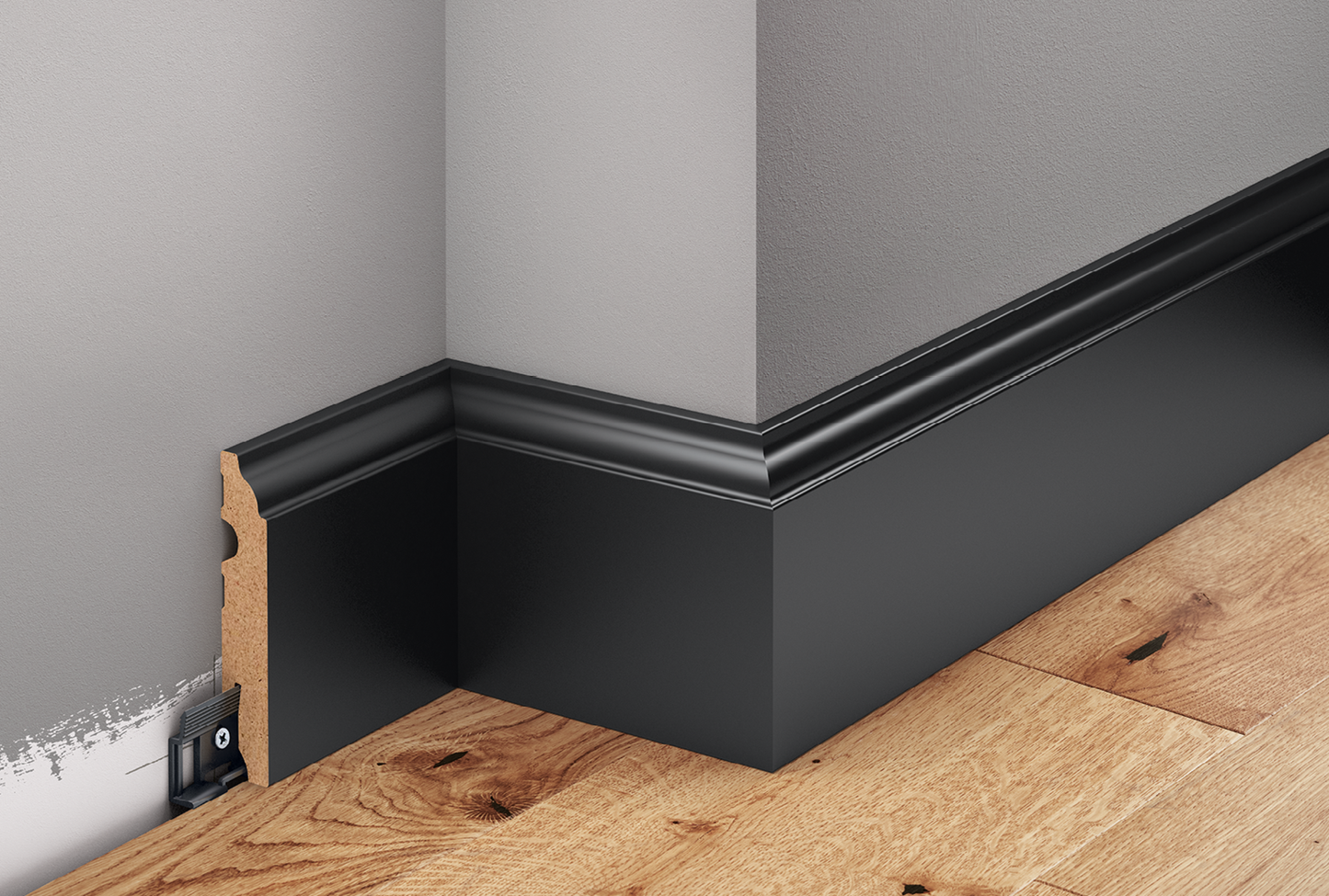 LMDF-06MC Creativa Listwa przypodłogowa czarna RAL 9005 220 cm – zdjęcie 2