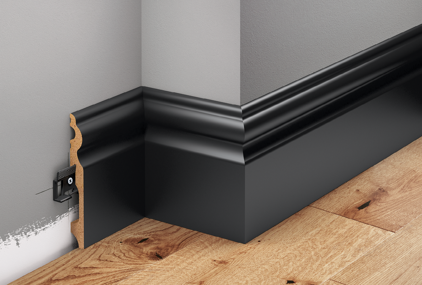 LMDF-08MC Creativa Listwa przypodłogowa czarna RAL 9005 220 cm – zdjęcie 2