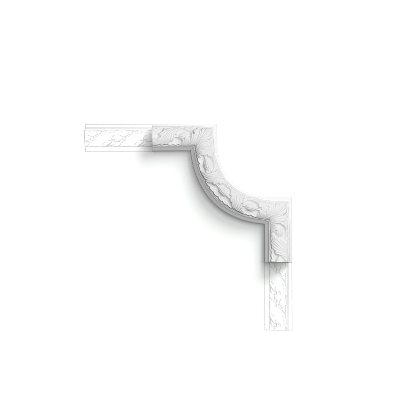 P101A Orac Decor narożnik do listew – render produktu (producent Orac)