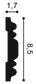 P7030 Orac Decor Listwa ścienna 200 cm – przekrój techniczny