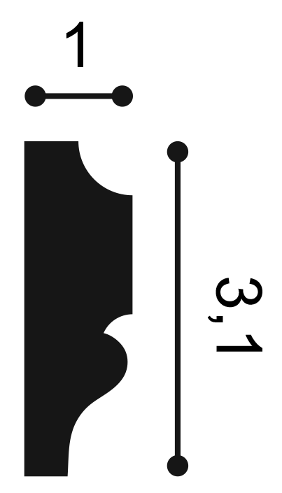 PX116 Orac Decor Listwa ścienna 200 cm – przekrój techniczny