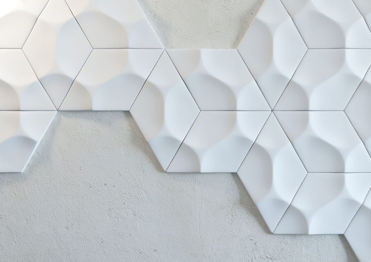 RAY 3015487 NMC ARSTYL – białe elementy 3D, układ na ścianie (zdjęcie producenta)